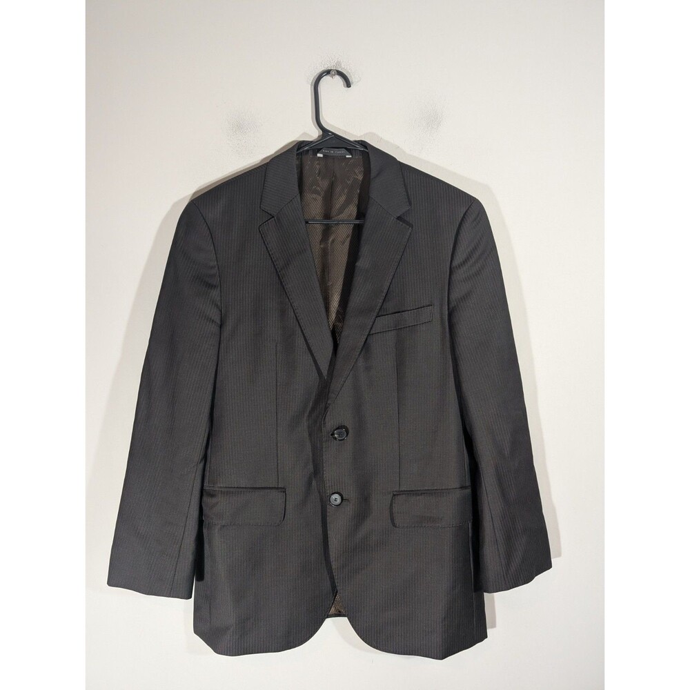HUGO BOSS Suit Jakcet 100% Virgin Wool Italian Tesse Biella Fabric Men Sz 36S